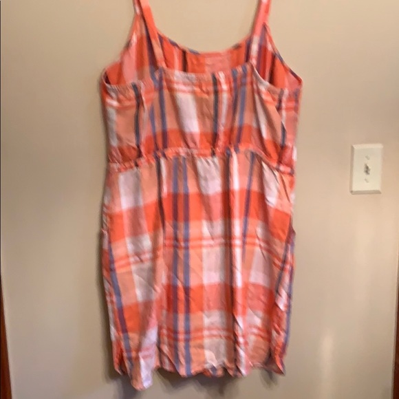 Old navy Linen Orange/Blue Dress with Pockets - Picture 4 of 7